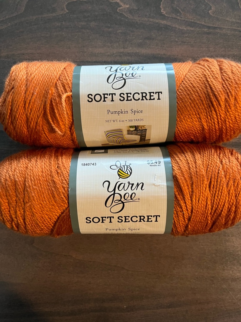 Yarn Bee Soft Secret Yarn
Color: Pumpkin Spice